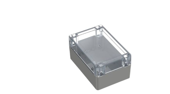RND RND 455 Series Light Grey Polycarbonate General Purpose Enclosure, IP66, IP68, IK07, Transparent Lid, 150x100x75mm