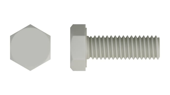 RND Polyamide, Hex Bolt, M12 x 50mm