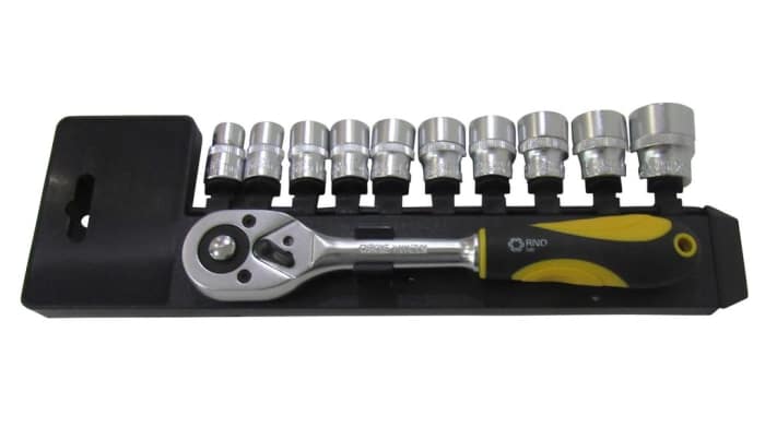 RND 11-Piece Metric 3/8 in Standard Socket/Spanner Set with Ratchet, Square