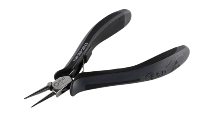 RND RND 550-00269 Pliers, 130 mm Overall, Pointed, Straight Tip, 20mm Jaw, ESD