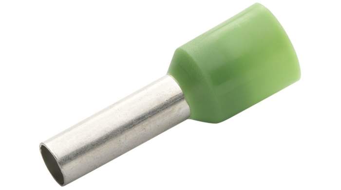 RND, RND 465 Insulated Bootlace Ferrule, 18mm Pin Length, 3.5mm Pin Diameter, Green