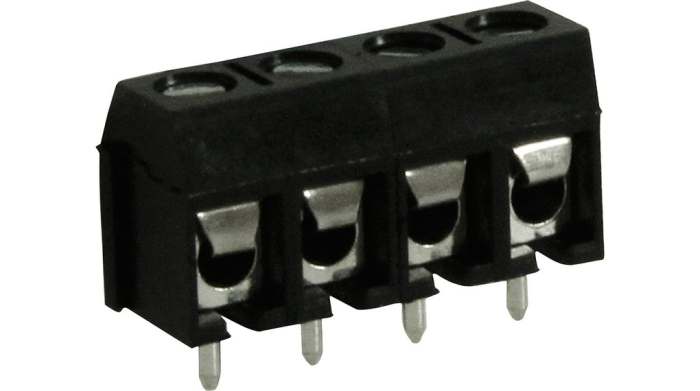 Bornier pour CI RND 4 contacts 1 rangée(s) pas de 5mm série RND 205