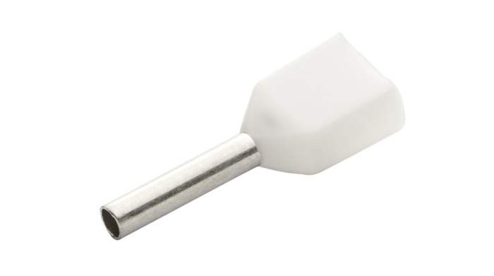RND, RND 465 Insulated Bootlace Ferrule, 8mm Pin Length, 1.5mm Pin Diameter, White