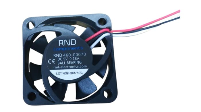 RND Axial Fan, 5 V, dc Operation, 12.3m³/h, 900mW, 180mA Max, 40x40x10mm