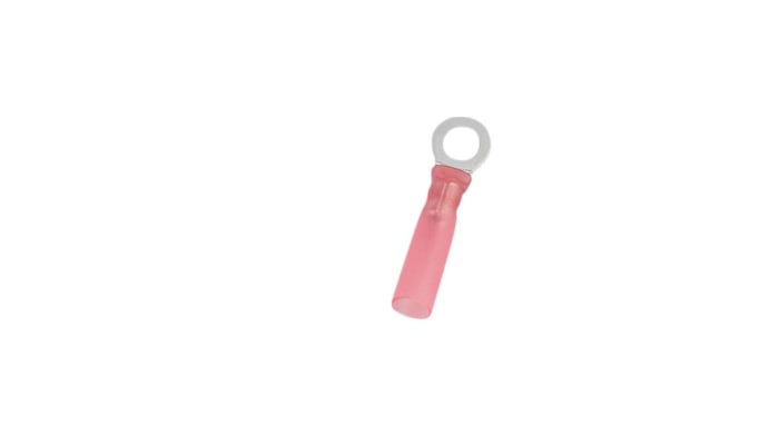 RND, RND 465 Insulated Ring Terminal, 3/8 Stud Size, Red