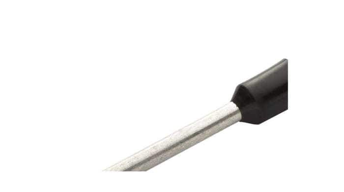 RND, RND 465 Insulated Bootlace Ferrule, 18mm Pin Length, 3.5mm Pin Diameter, Black