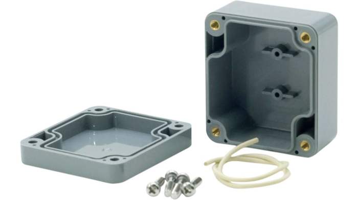 RND RND 455 Series Dark Grey ABS General Purpose Enclosure, IP65, Dark Grey Lid, 90x115x80mm