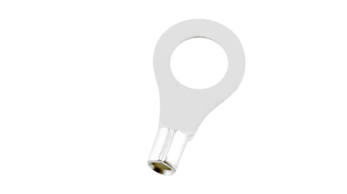 Terminal redondo no aislado RND RND 465, Blanco, Ø int. 1/4