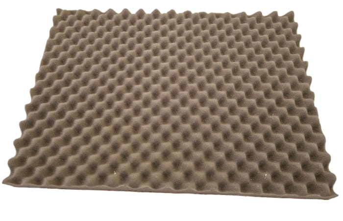 RS PRO Adhesive Backing Polyurethane Foam Acoustic Insulation, 700 mm x 500mm x 50 mm