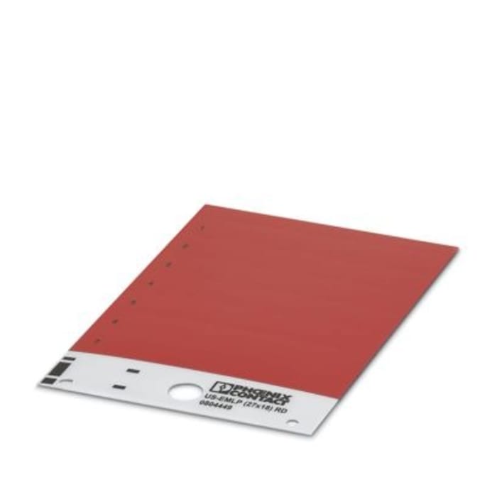 Phoenix Contact US-EML Red on Red Cable Labels, 18 mm Length, 27 mm Width, 17.6mm Label Length, 26.9mm Label Width