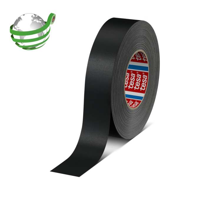 Tesa 04651-00507-00 Cloth Tape, 50m x 38mm, Black, Acrylic Coated Finish