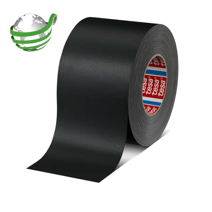 Tesa 04651-00682-00 Cloth Tape, 50m x 100mm, Black, Acrylic Coated Finish