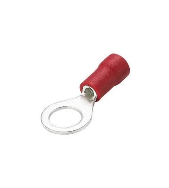 RS PRO Insulated Ring Terminal, M5 Stud Size 22 AWG 16 AWG Wire Size, Red