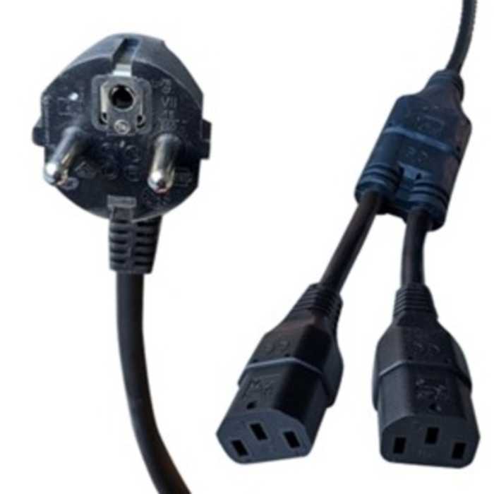 RS PRO Right Angle IEC C13 Socket to Right Angle CEE 7/7 Plug Power Cord, 2.5m