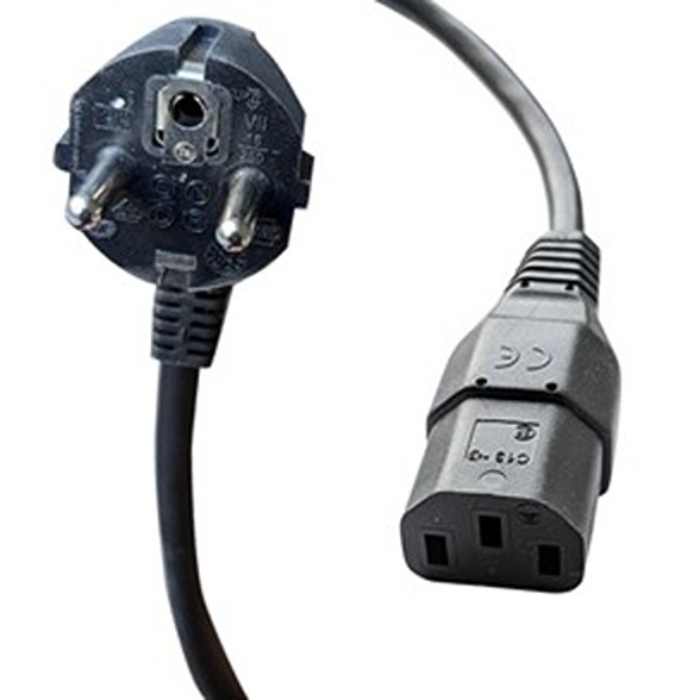 RS PRO Straight IEC C13 Socket to Right Angle CEE 7/7 Plug Power Cord, 2.5m