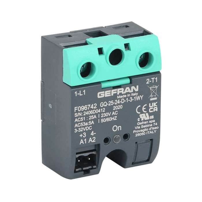 Gefran GQ Series Single Phase Solid State Relay, 90 A Load, Surface Mount, 600 V ac Load, 32V ac/dc Control