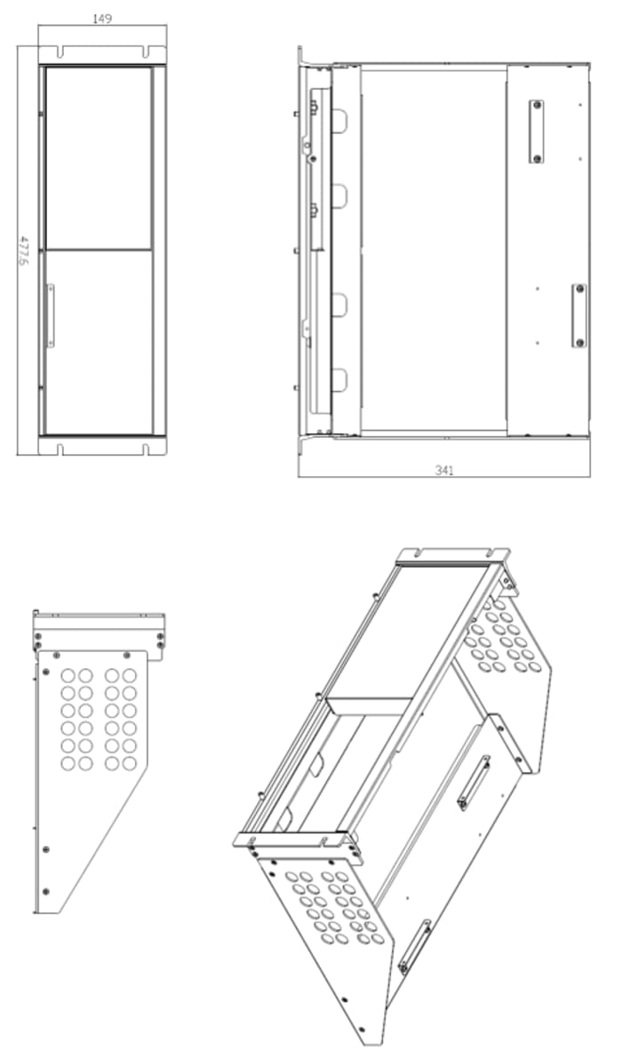 RS PRO Rack Mount Kit for Use with GPT-9904/9903, 645 x 625 x 395mm