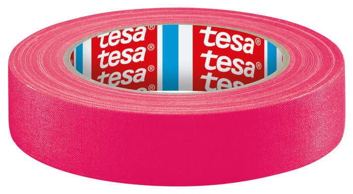 Tesa 04671-00051-10 Pink Acrylic Coated Gaffa Tape, 19mm x 25m, 0.28mm Thick