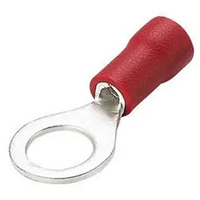 RS PRO Insulated Ring Terminal, M10 Stud Size, Red