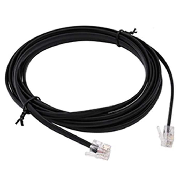 RS PRO Male RJ10 to Male RJ10 4 Core 28 AWG Telephone Cable, 4, Black Sheath, 5m