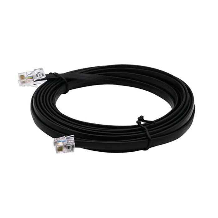 RS PRO Male RJ12 to Male RJ45 6 Core 28 AWG Telephone Cable, 6, Black Sheath, 2m
