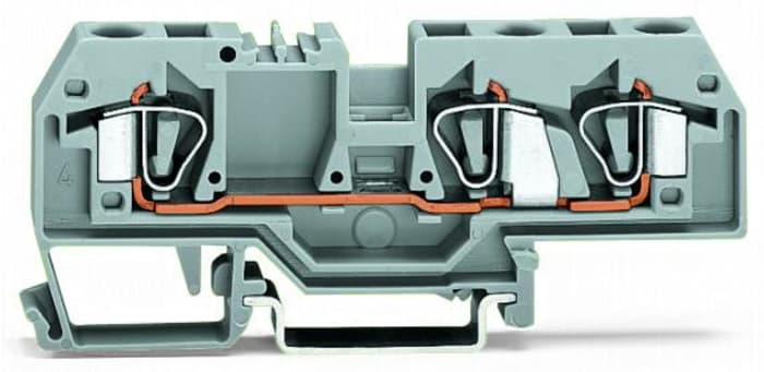 WAGO 282-681 282 Series Grey, 6mm², Single-Level, Cage Clamp Termination