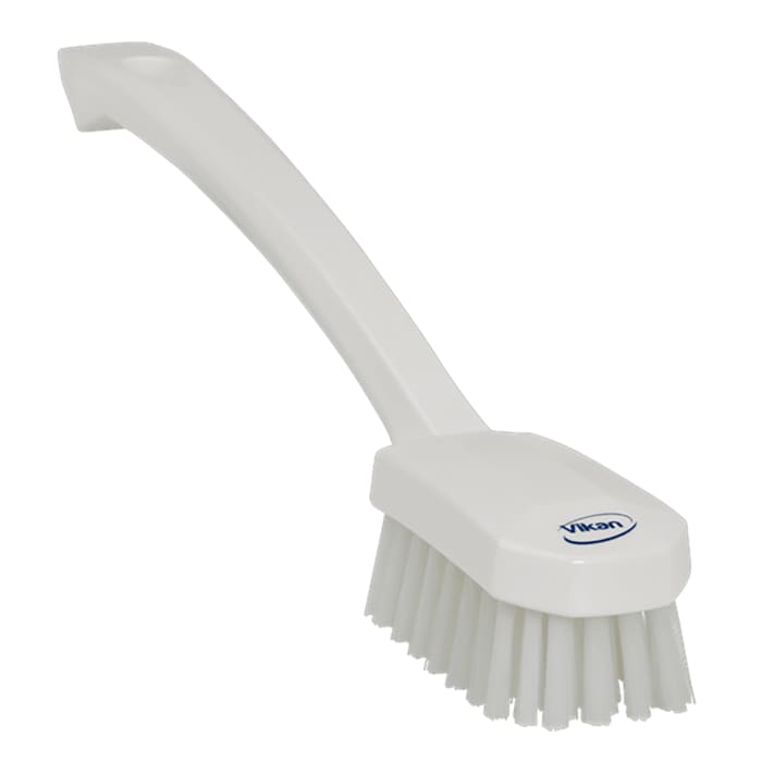 Vikan Medium Bristle White Scrubbing Brush, 22mm bristle length, Polyester bristle material