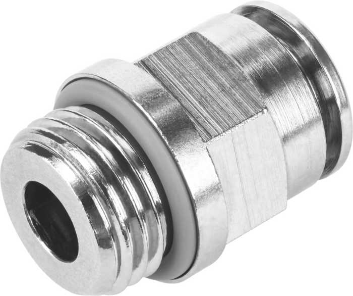 Festo NPQH Series Straight Threaded Adaptor, G 1/8 Male to Push In 6 mm, Threaded-to-Tube Connection Style, 578339
