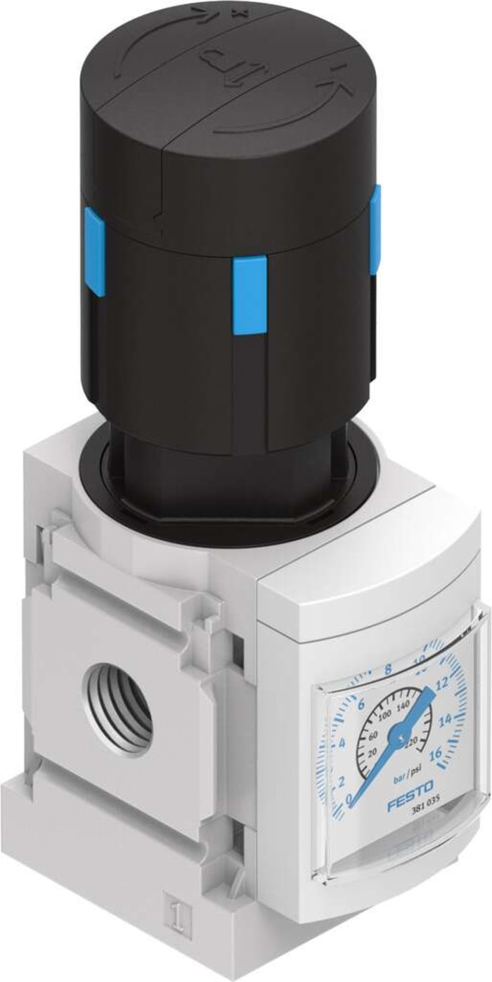 Festo G 1/8 Pneumatic Regulator - 0.8bar to 20bar, 1/8in, 12bar max. input, 529425