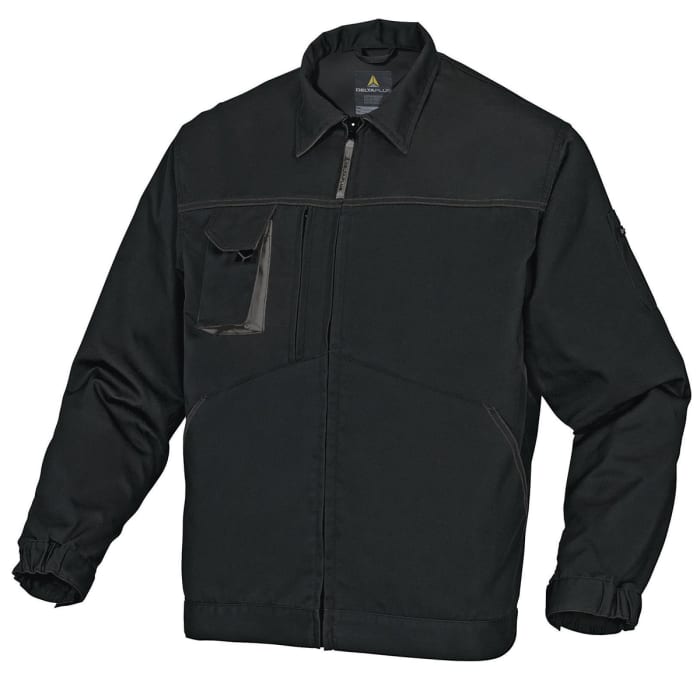 Veste de travail Delta Plus MACH2, Résistant à l'abrasion, S, Noir/Gris Coton, polyester