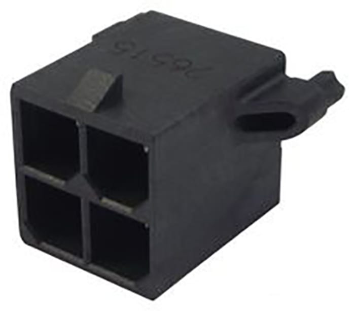 Molex Mega-Fit Series Straight Through Hole PCB Header, 4 Contact(s), 5.7 mm Pitch, 2 Row, Shrouded