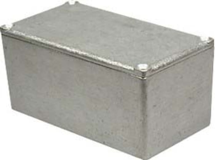 RS PRO Grey Die Cast Aluminium Enclosure, Grey Lid, 120.5 x 80 x 59.2mm