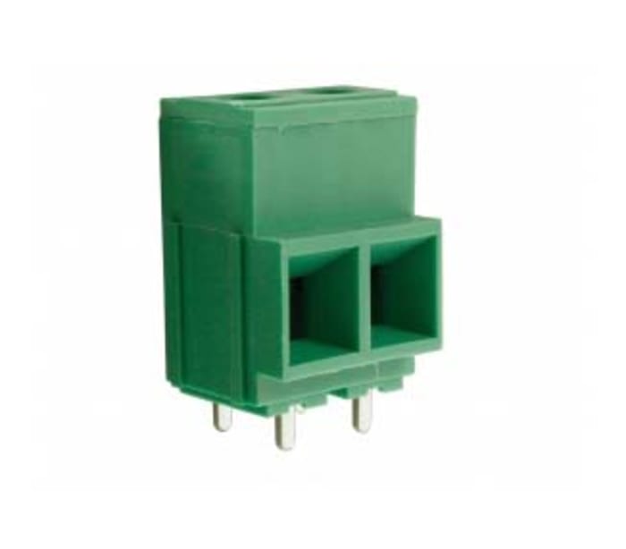 RS PRO PCB Terminal Block, 2-Contact, 10.16mm Pitch, Through Hole Mount, 1-Row, Screw Termination