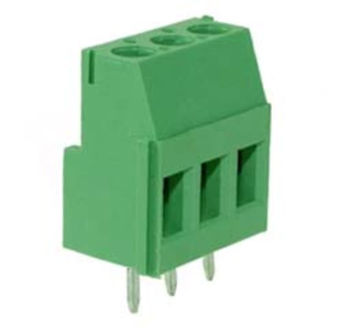RS PRO PCB Terminal Block, 2-Contact, 5.08mm Pitch, Through Hole Mount, 1-Row, Screw Termination