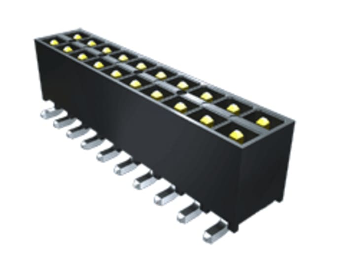 Samtec IPT1 Series Straight Through Hole PCB Header, 10 Contact(s), 2.54mm Pitch, 2 Row(s), Shrouded