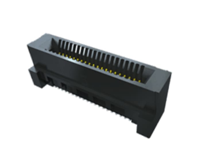 Samtec HSEC8-PE Series Vertical Female Edge Connector, Surface Mount, 80-Contacts, 0.8mm Pitch, 2-Row, Solder