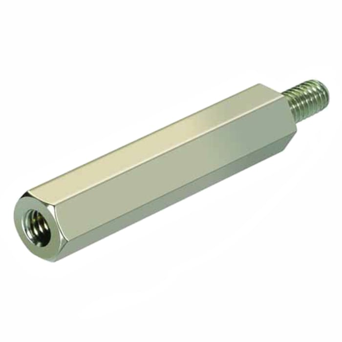 Separador roscado hexagonal Macho/Hembra HARWIN, M4 x 0.7, long. 16mm, rosca macho 8mm, de Latón