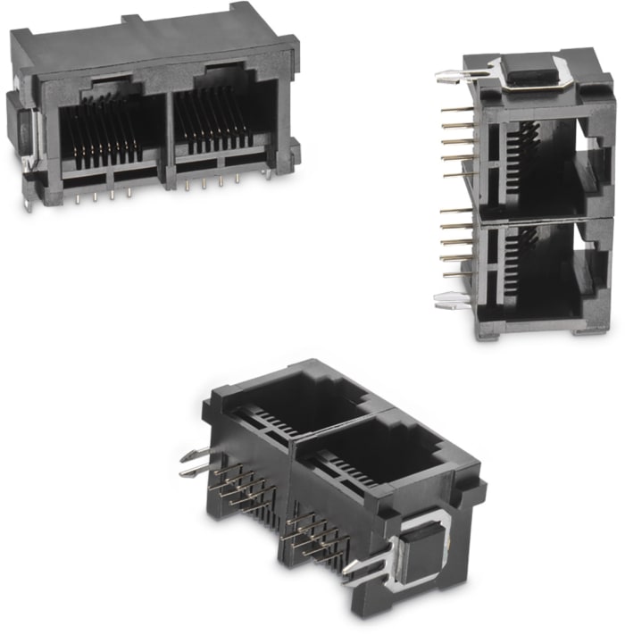 Wurth Elektronik WR-MJ Series Female RJ45 Connector, PCB Mount, Nickel Plated Brass Shield Horizontal 1 Port 8 -Way