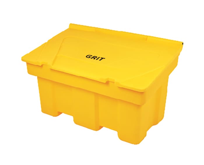 RS PRO 350L Yellow Flip Polyethylene Grit Bin
