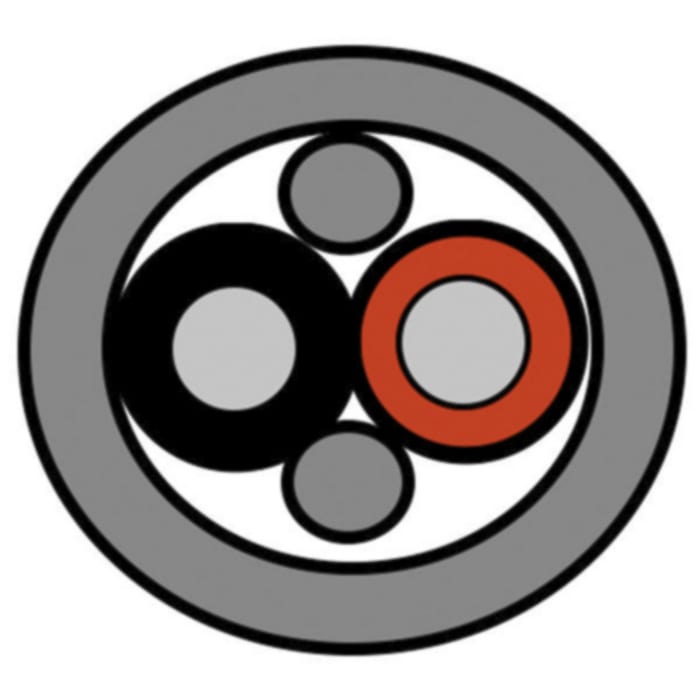 Belden70048 Series 2 Core Speaker Cable, 4 mm² CSA, 8.6mm od, 100m, Black