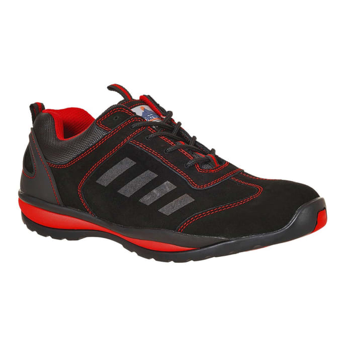 RS PRO Men's Black/Red Steel Toe Capped Safety Trainers, UK 7.5, EU 41