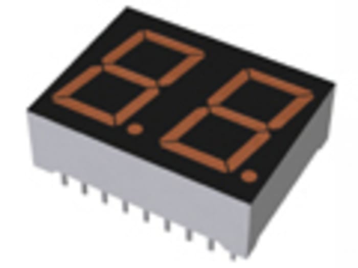 LBP-602DA2 ROHM 2 Digit LED LED Display, CA Orange 250 mcd RH DP 14.3mm