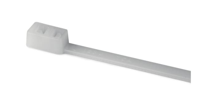 HellermannTyton Cable Tie, Inside Serrated, 210mm x 4.7 mm, Natural Polyamide 6.6 (PA66), Pk-100