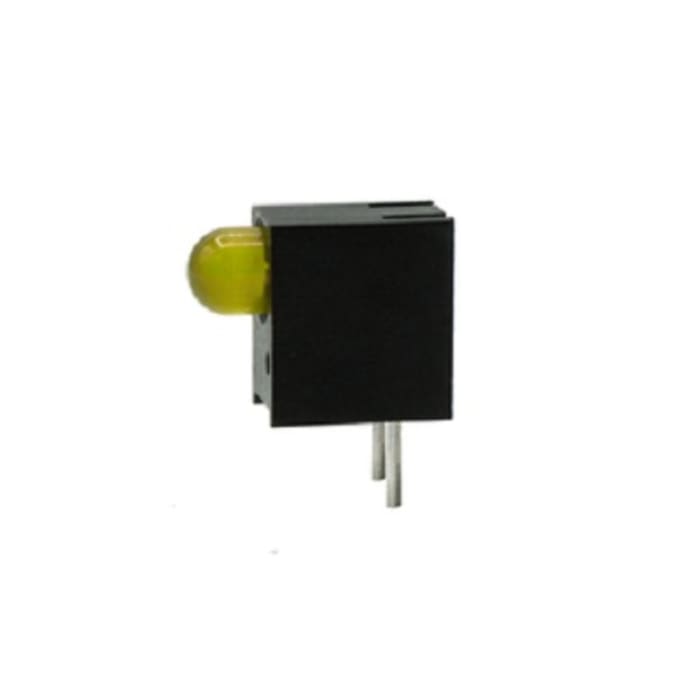Indicador LED para PCB Ángulo de 90° Dialight Amarillo, 1 LEDs, 60 ° 5 mm (T-1 3/4) 7.5 V