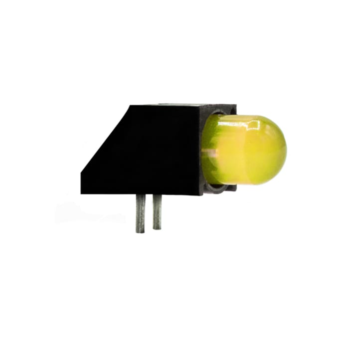 Dialight Yellow Right Angle PCB LED Indicator, 1 LEDs 5 mm (T-1 3/4) 2.6 V