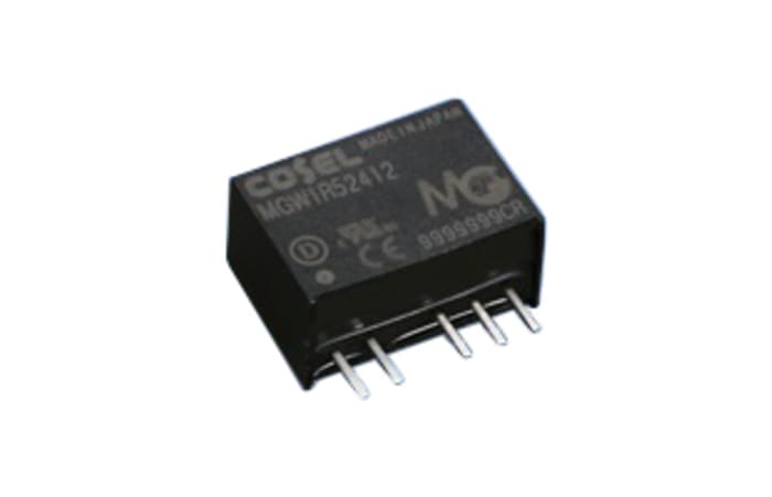 Cosel MGW DC-DC Converter, ±12V dc/ 130mA Output, 4.5 → 9 V dc Input, 3.12W, PCB Mount, +85°C Max Temp -40°C Min