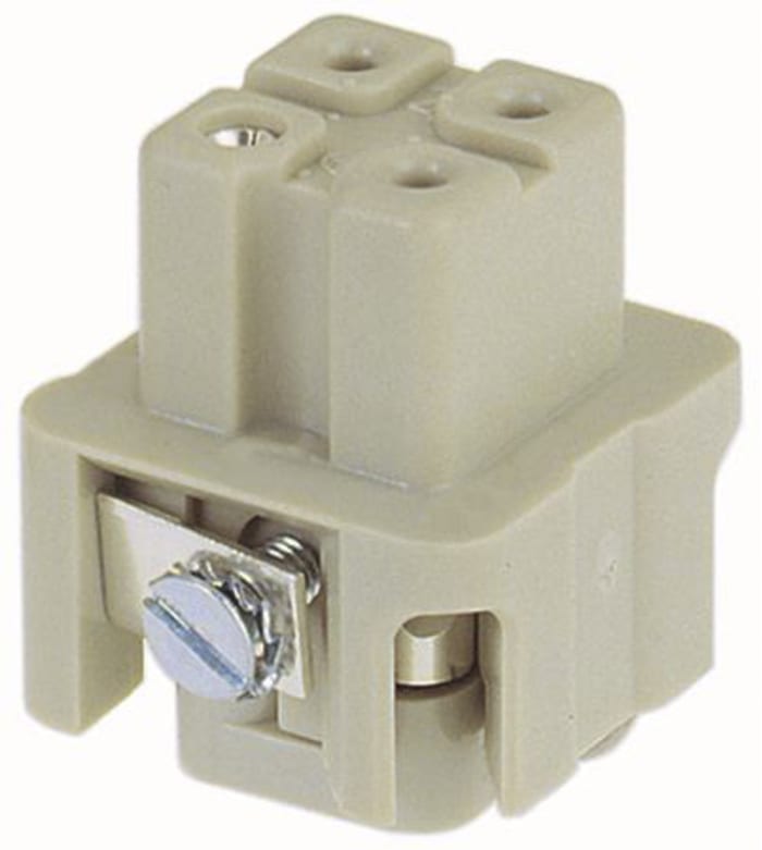RS PRO Heavy Duty Power Connector Insert, 10A, Female, 4 Contacts
