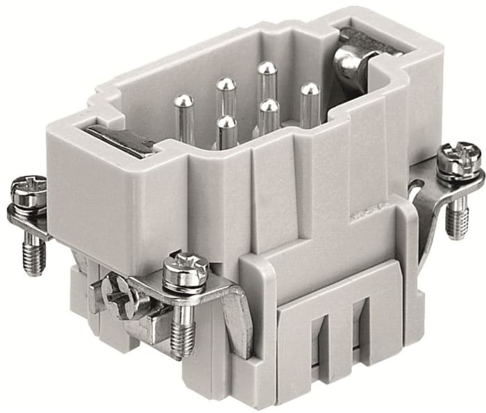 RS PRO Heavy Duty Power Connector Insert, 16A, Male, 6 Contacts