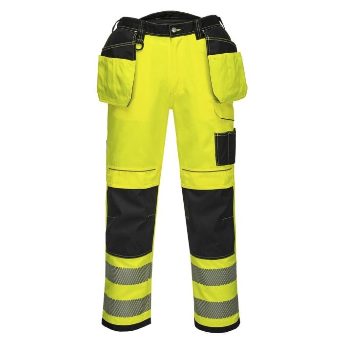 Pracovní kalhoty Unisex velikost 38in v pase, délka nohavice 33in, Žlutá, Odolné proti oděru