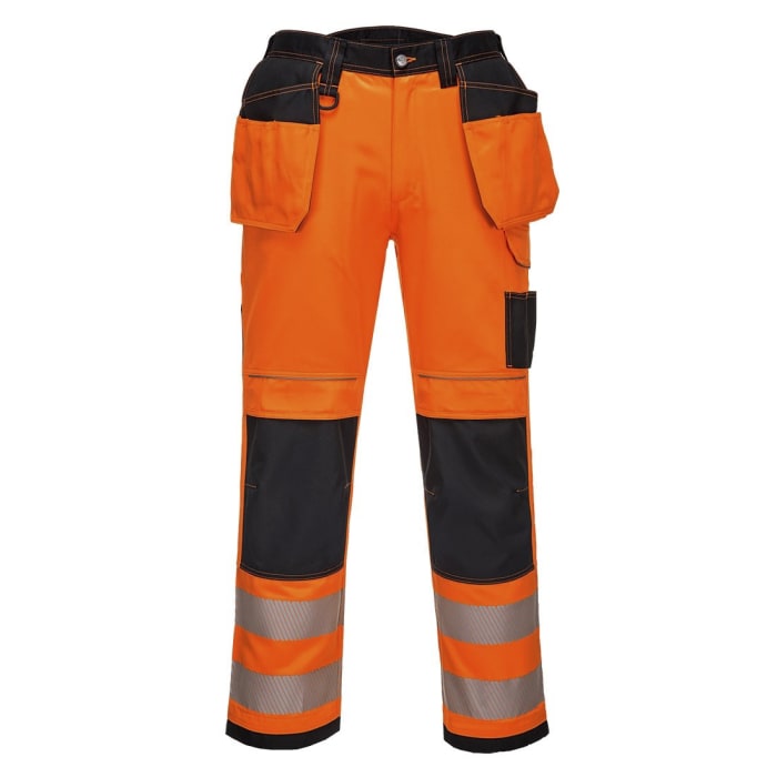 Pantalones alta visibilidad RS PRO Unisex, talla L, de color Naranja, resistentes a la abrasión